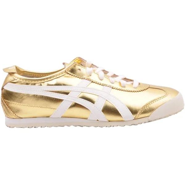 Onitsuka Tiger Mexico 66 Gold / White Shoes - Size 7.5 - Gold/White