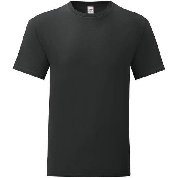 Iconic T Men Black - Fruit of The Loom SC150 - Size M