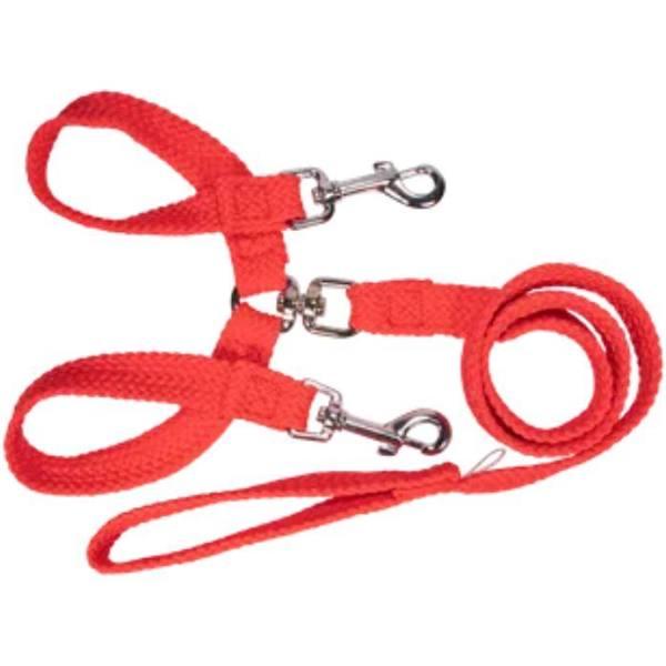 Beau Pets - Double Nylon - Brace Lead - 20mm x 135cm - Red