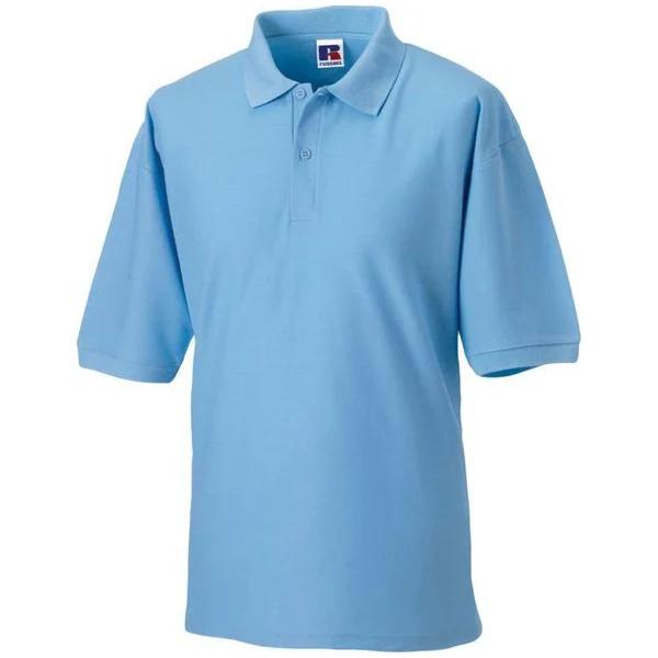 Jerzees Russell Mens Classic Short Sleeve Polycotton Polo Shirt Sky Blue XS