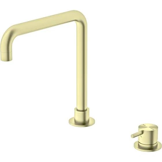 Nero Mecca Hob Basin Mixer Square Spout Brushed Gold NR221901cBG