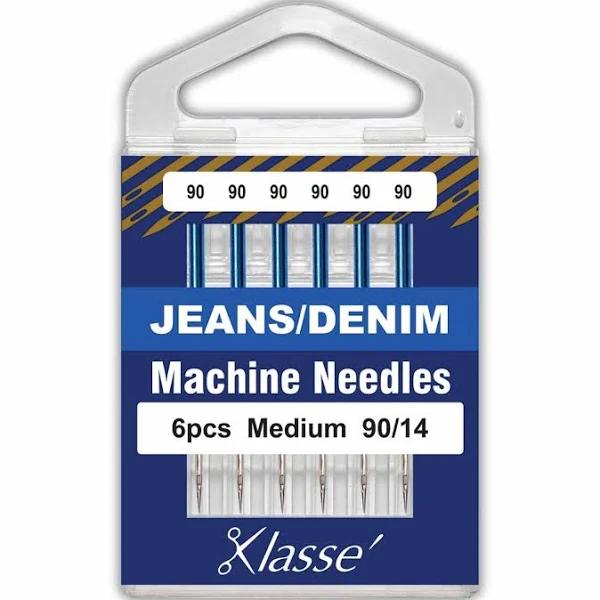 Klasse Jeans Denim Sewing Machine Needles 6 Pack Assorted Sizes 100/110