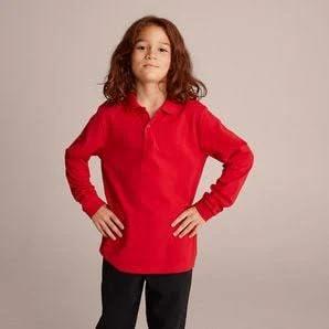 Long Sleeve Polo Top | Red | Size 16 by Target Kids