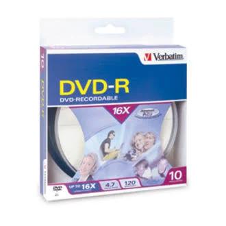 Verbatim DVD-R 4.7GB 16x Spindle 10 Pack