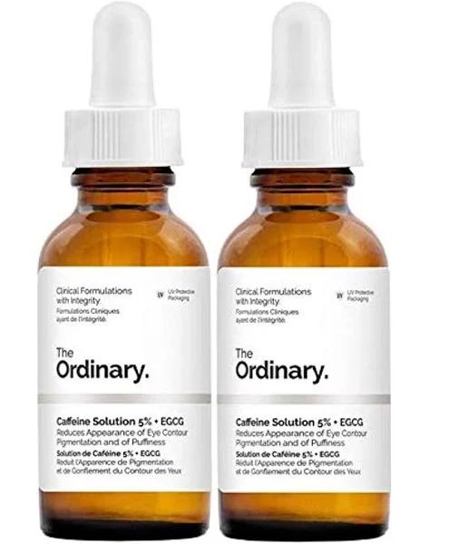 2 Pack of The Ordinary Caffeine Solution 5% + EGCG (30ml): Reduces Appearance of Eye Contour Pigmentation and Puffiness 30ml