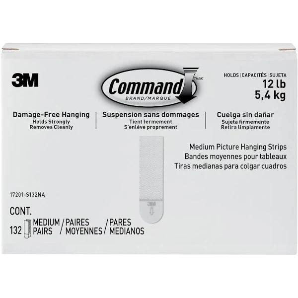 Command Medium Picture Hanging Strips, 132 Pairs of Strips/Pack