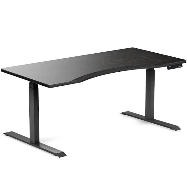 Desky Dual Ergo Edge Sit Stand Desk Dark Bamboo / 1500x750mm / Matte Black