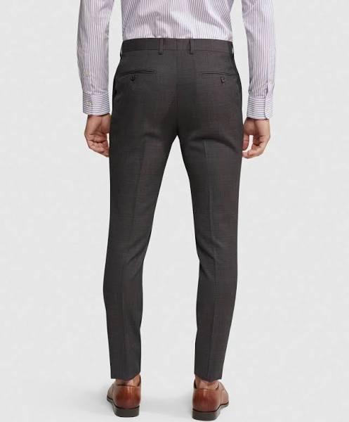 Oxford Auden Wool Suit Trousers in Dark Grey 80