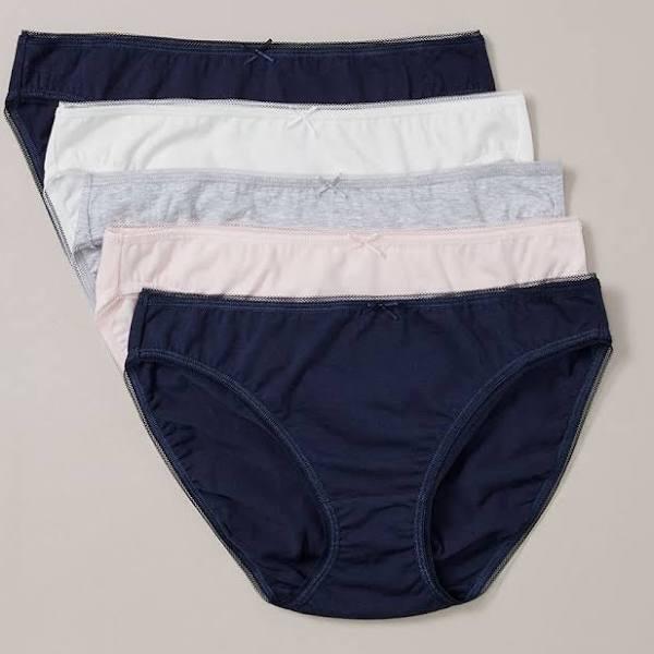 Target Woman 5 Pack Cotton/Elastane Bikini Briefs; Style LBK183533 | Blue | Size 10