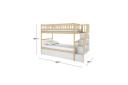 Jessica Timber Bunk Bed with Storage Staircase - Natural and White