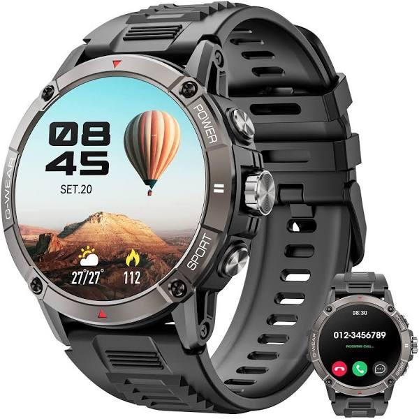 Smart Watch For Men with Bluetooth Call, 1.52''HD Military Smartwatch IP68 Waterproof Fitness Watch with Heart Rate Sleep Monitor,Fitness Activity