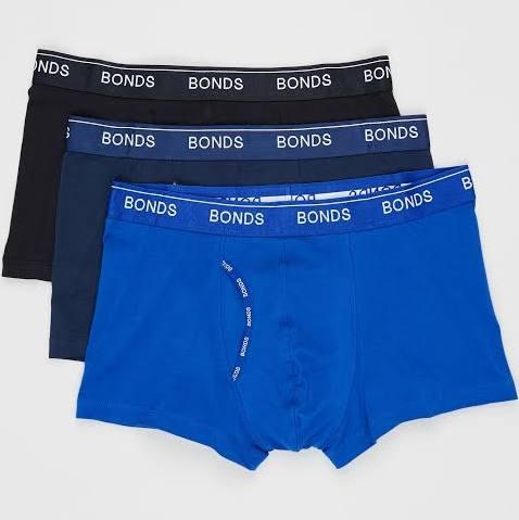 Bonds Guyfront Trunk 3-Pack MY963A Blue/Black