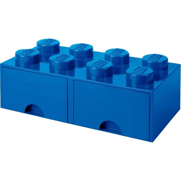 LEGO Brick Drawer 8 Knobs - Bright Blue