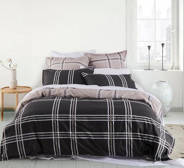 Logan & Mason Charlie Quilt Cover Set | Super King | Slate