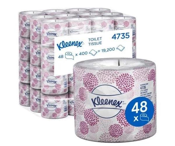 New Kleenex 4735 Kleenex Toilet Tissue Paper Rolls, 2Ply 400 Sheet - Bulk Buy -