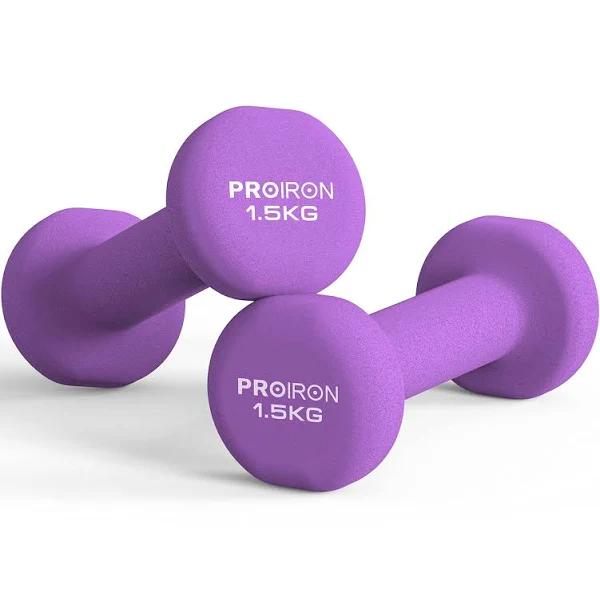 PROIRON Neoprene Dumbbell Home Exercise for Ladies Kids Arm Hand Weights Pilates Dumbbells in 1kg 1.5kg 2kg 3kg 4kg 5kg 6kg 8kg 10kg Pair