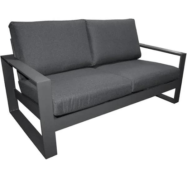 Manly Aluminium Outdoor Lounge Sofa (2-seater) — Charcoal by FurnitureOkay