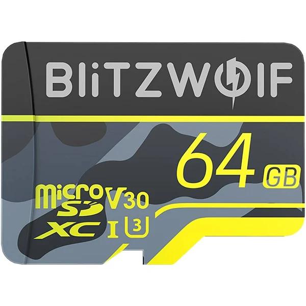 BlitzWolf BW-TF3 32/64/128/256GB C10 U3 FHD Memory Micro SD TF Card With Adapter 64GB