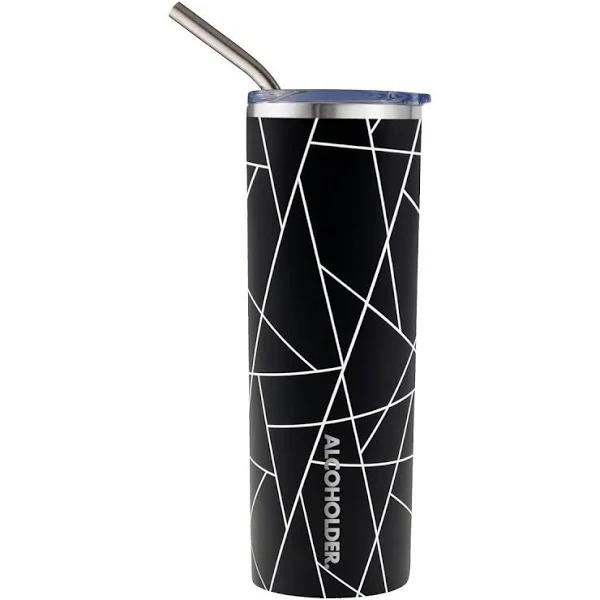 Alcoholder SKNY Slim Insulated Tumbler - White/Black Luxe Geo