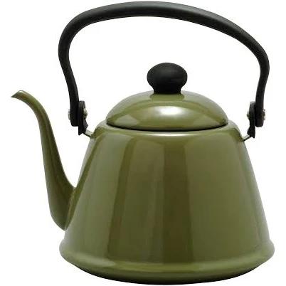 Noda Horo Enamelware Induction Pour Over Brewing Kettle 2.0L Olive