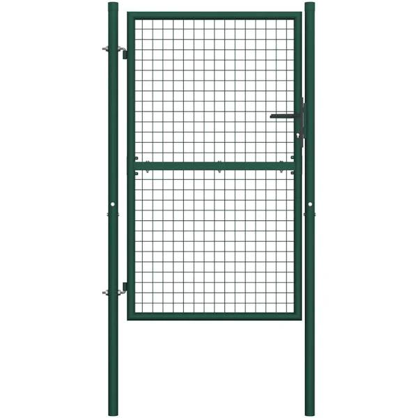 vidaXL Fence Gate Steel 100×150 cm Green