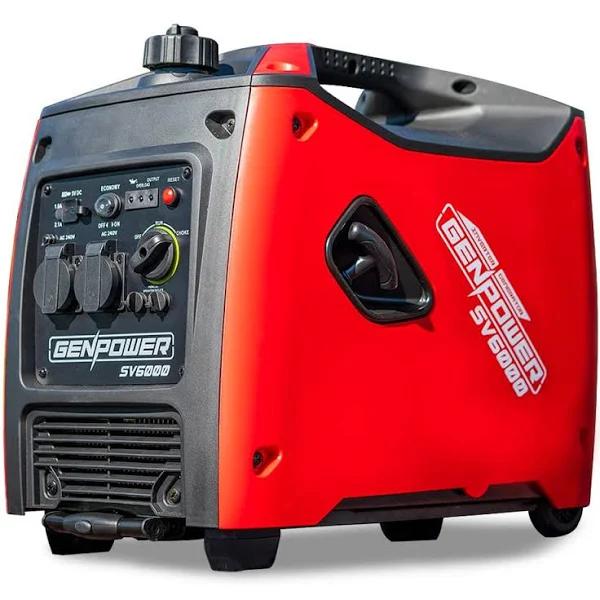 GENPOWER Inverter Generator Portable 3.5kW Max Petrol Pure Sine Wave Camping Power Station Red