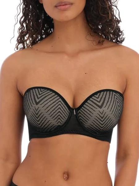 Freya Tailored Black Moulded Strapless Bra - Size: 28/G