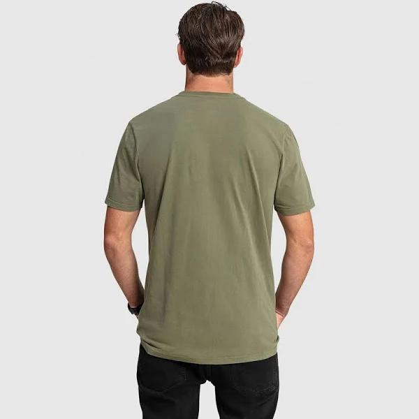 Men's Volcom AUS Wash Tee New Tee (Colour: Army Green, Size: 3XL)