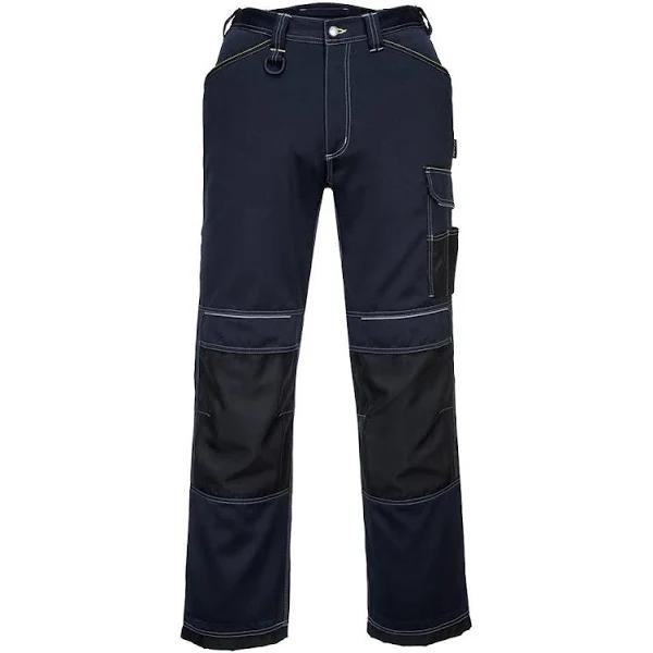 Portwest Mens PW3 Work Trousers Navy/Black 40R