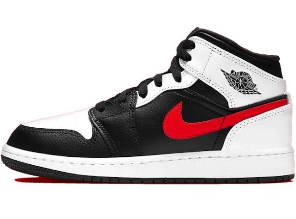 Jordan 1 Mid White Black Chile Red (GS)