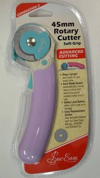 Sew Easy 45mm Rotary Cutter, Lilac, Latest Model, Soft Grip Advanced Cutting