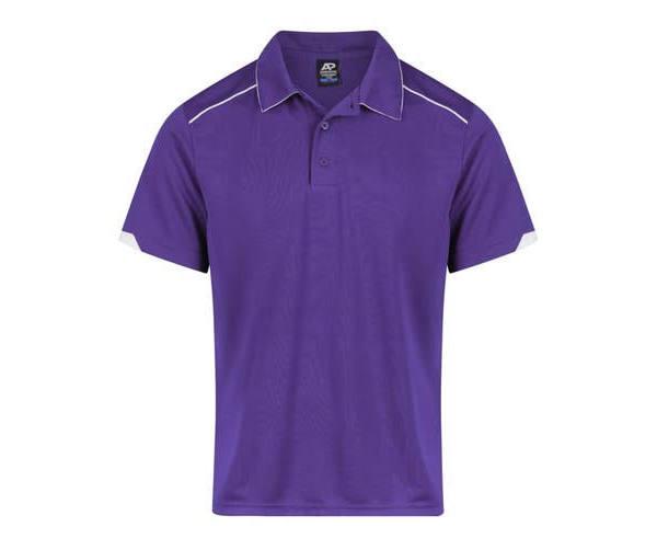 CURRIO | Mens Mini Waffle Knit Poly Polo With Piping