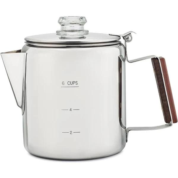 COLETTI Bozeman Camping Coffee Pot – Coffee Percolator – Percolator Coffee Pot for Campfire or Stove Top Coffee Making (6 Cup)