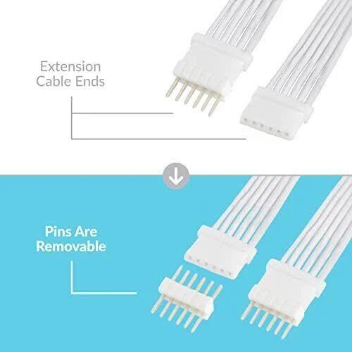 Litcessory Extension Cable for Philips Hue Lightstrip Plus (1m, 1 Pack, White - Micro 6-pin V4)