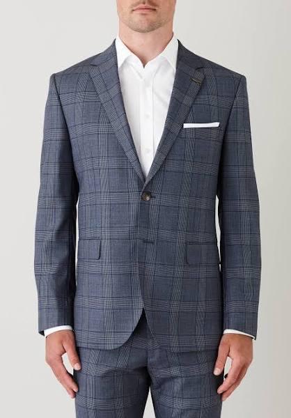 David Jones Joe Black Large Check Suit Jacket in Blu, Size 50 Reg EU