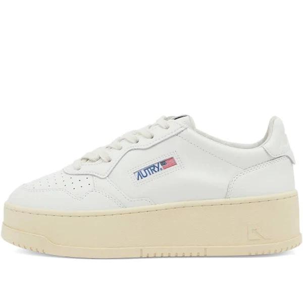 Autry White Low Top Sneakers with Oversized Platform in Leather Woman - Women