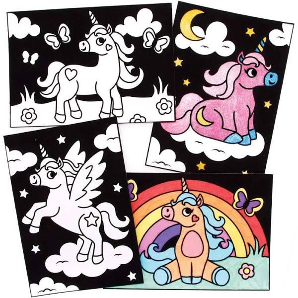 Unicorn Fuzzy Art Colour-in Pictures (Pack of 10) Craft Kits