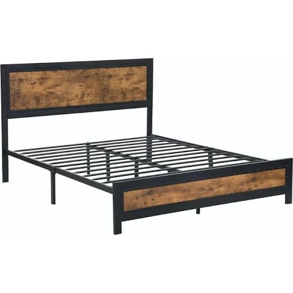 Levede Metal Bed Frame Mattress Base Platform Wooden Drawers Queen