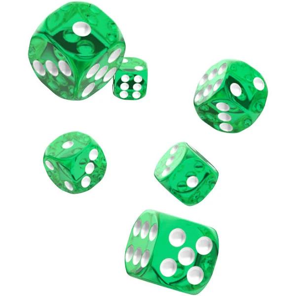 Oakie DOAKIE Dice D6 16 mm Translucent - Green (12)