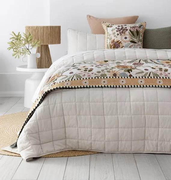 Bambury Laveau Coverlet Set Pebble - Single/Double