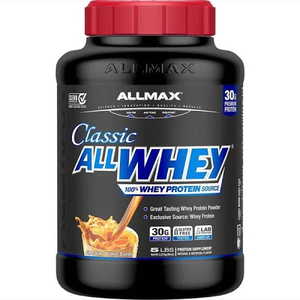 ALLMAX Nutrition Classic AllWhey 100% Whey Protein Chocolate Peanut Butter 5 lbs (2.27 kg)