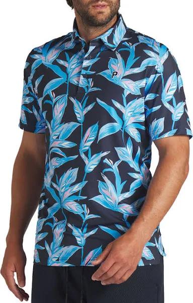 x Palm Tree Crew Men's Golf Polo Top in Deep Navy/Regal Blue, Size 2XL, Polyester/Elastane by Puma