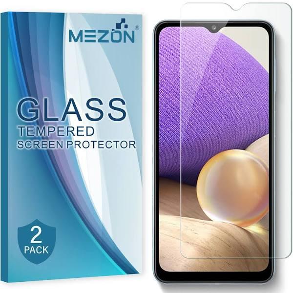 [2 Pack] MEZON Samsung Galaxy A32 5G Tempered Glass Crystal Clear Premium 9H HD Case Friendly Screen Protector (A32 5G, 9H)