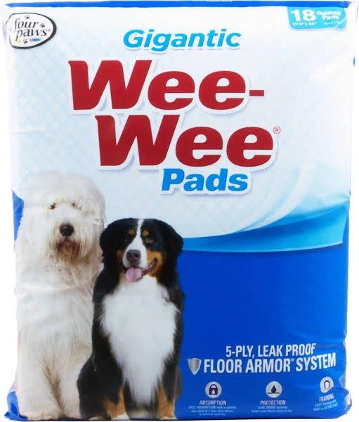 Four Paws Wee-Wee Pads Gigantic 18 per Pack (4 Packs)