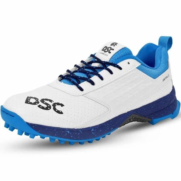 DSC Jaffa 22 Rubber Cricket Shoes - White/Blue [Sizes UK3-UK12] 11