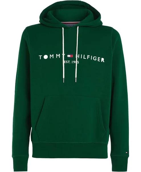 Tommy Hilfiger - Men's Green Hoodies - Tommy Logo Hoodie - Size XL at The Iconic