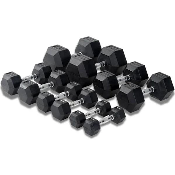 Muscle Motion Rubber Hex Dumbbells (Pair), 1kg