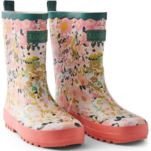 Kip&Co - You're Beautiful Kids Gumboot - Size 30/31 - Floral - Footwear