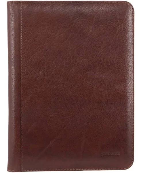 Pierre Cardin Italian Structured Leather Business Compendium / Chocolate