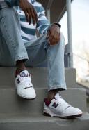 New Balance Men's 550 WHITE/NB Burgundy - Size 14